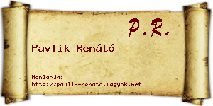 Pavlik Renátó névjegykártya