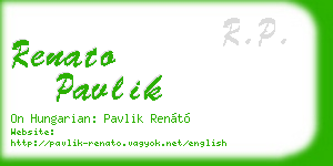 renato pavlik business card