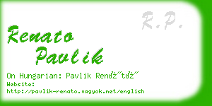 renato pavlik business card